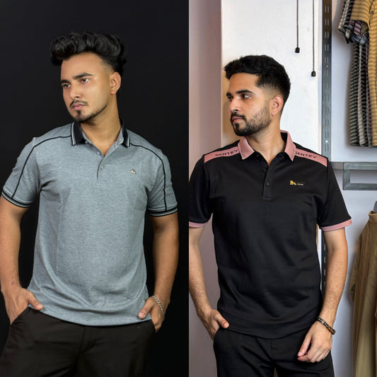 Gray+Black Polo T-Shirt |DCP