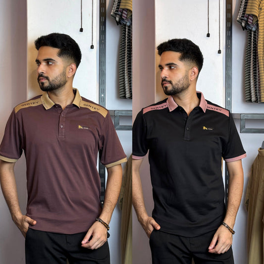 Wine+Black Polo T-Shirt |DCP