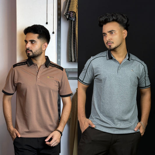 Brownish+Gray Polo T-Shirt |DCP