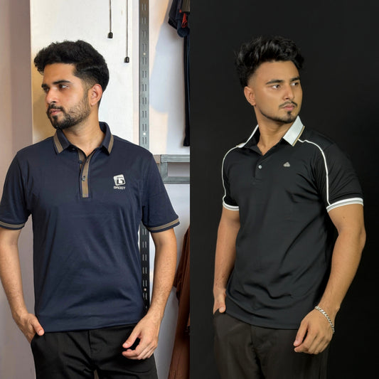 Nevy Blue+Black Polo T-Shirt |DCP