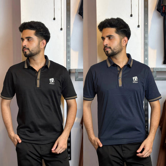 Black+Nevy Blue Polo T-Shirt |DCP