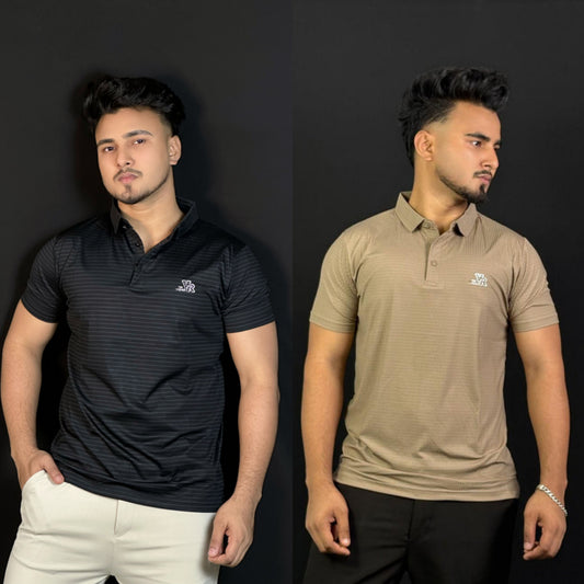 Black+Khaki Polo T-Shirt |DCP