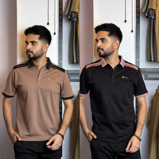 Brownish+Black Polo T-Shirt |DCP