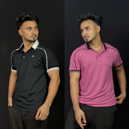 Black+Rose Pink Polo T-Shirt |DCP