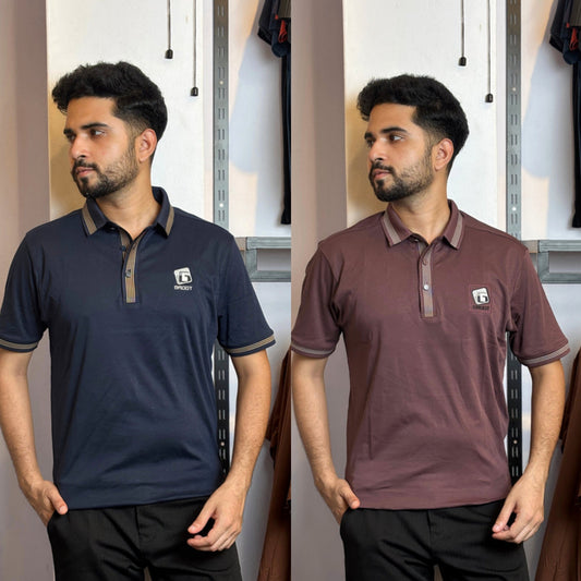 Nevy Blue+Wine Polo T-Shirt |DCP