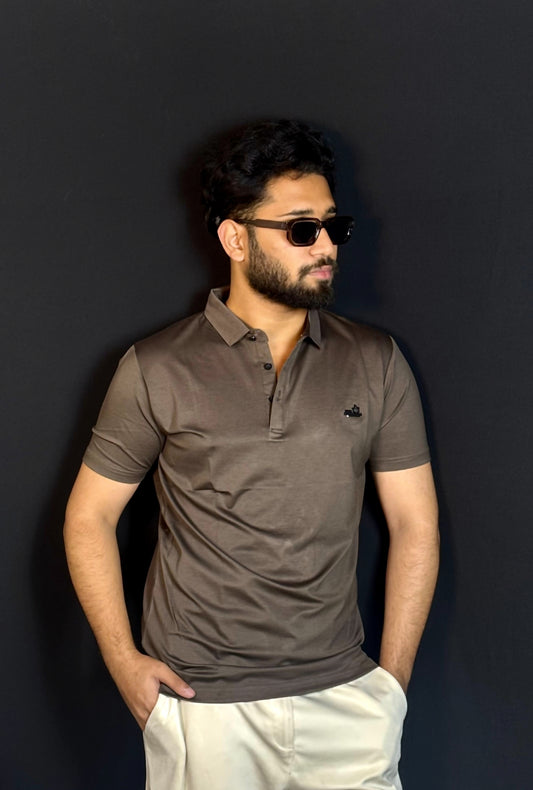 ডার্ক ব্রাউন কালার পোলো টি-শার্ট-MUB