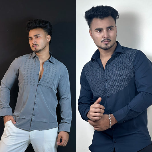 Ash+Nevy Blue Echo Stone Shirt Combo