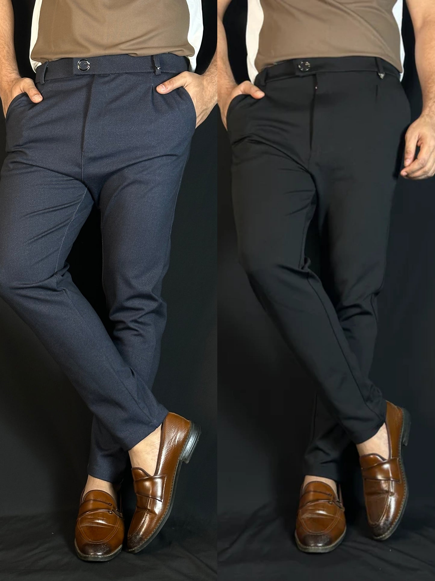 Nevy Blue+Black Colour Formal Pant |NBD