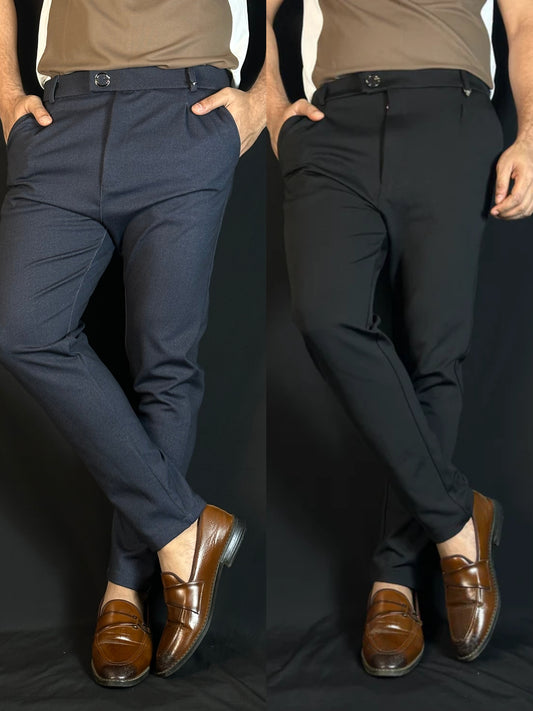 Nevy Blue+Black Colour Formal Pant |NBD