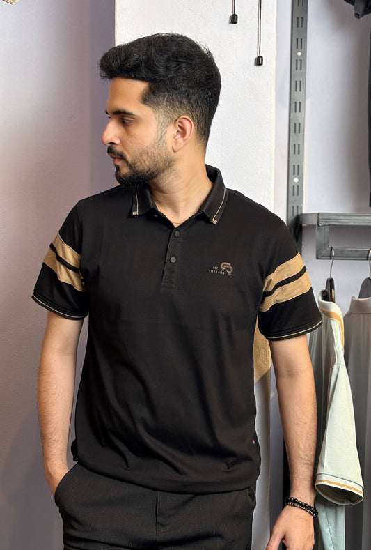 Black Colour Polo T-Shirt |SR