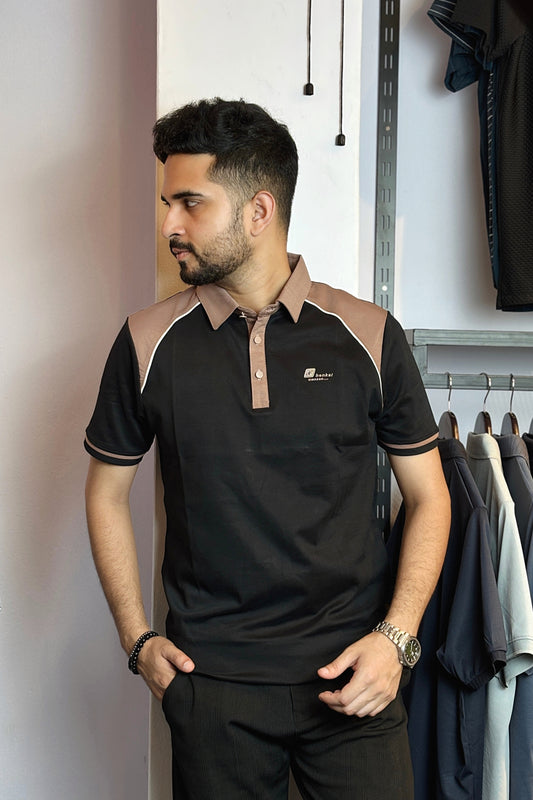 Black Colour Polo T-Shirt |HK