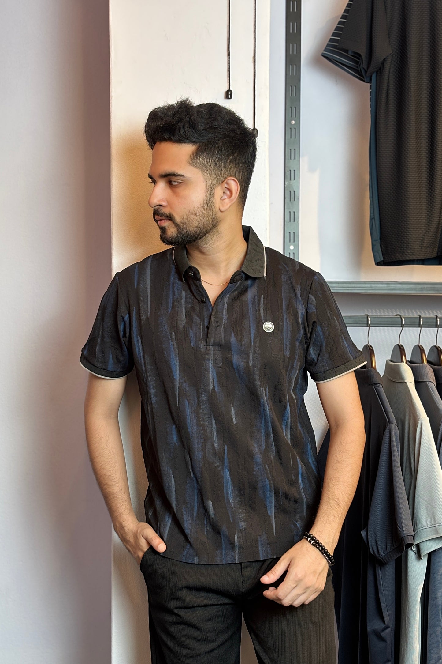 Black Colour Polo T-Shirt |HH