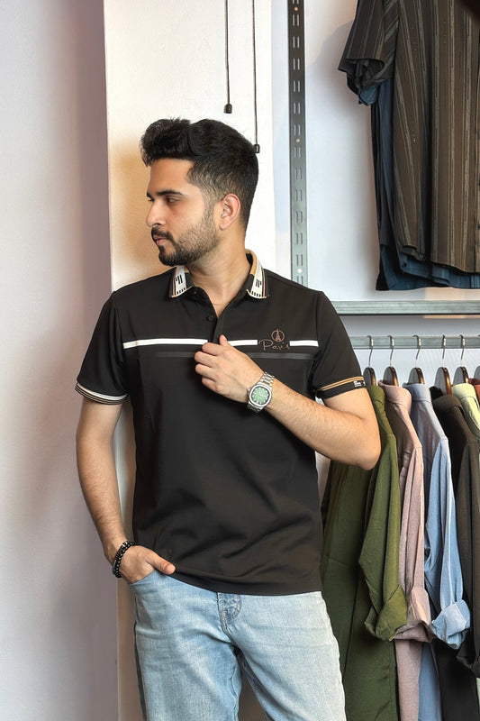 Black Colour Polo T-Shirt |Paris