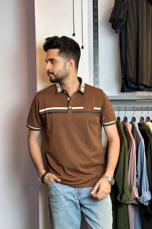 Chocolate Colour Polo T-Shirt |Paris