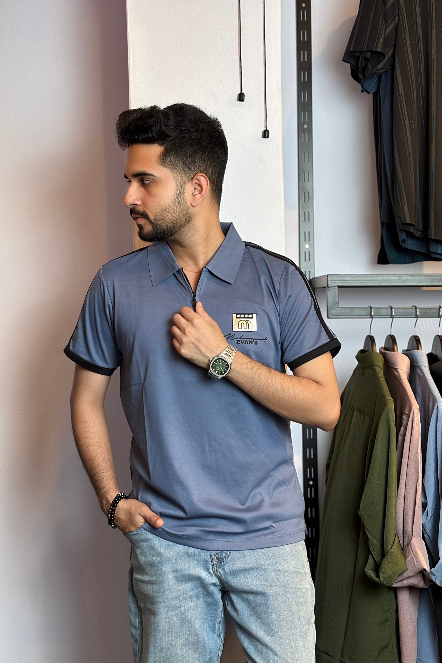 Blue Colour Polo T-Shirt |MZ
