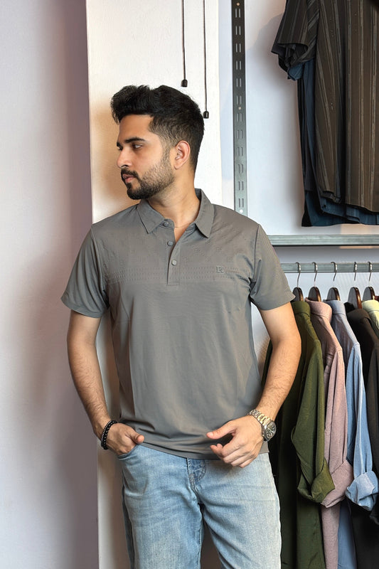 Gray Colour Polo T-Shirt |BK