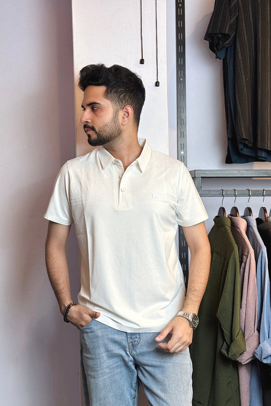 White Colour Polo T-Shirt |BK