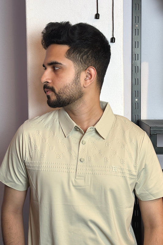Light Cream Colour Polo T-Shirt |BK