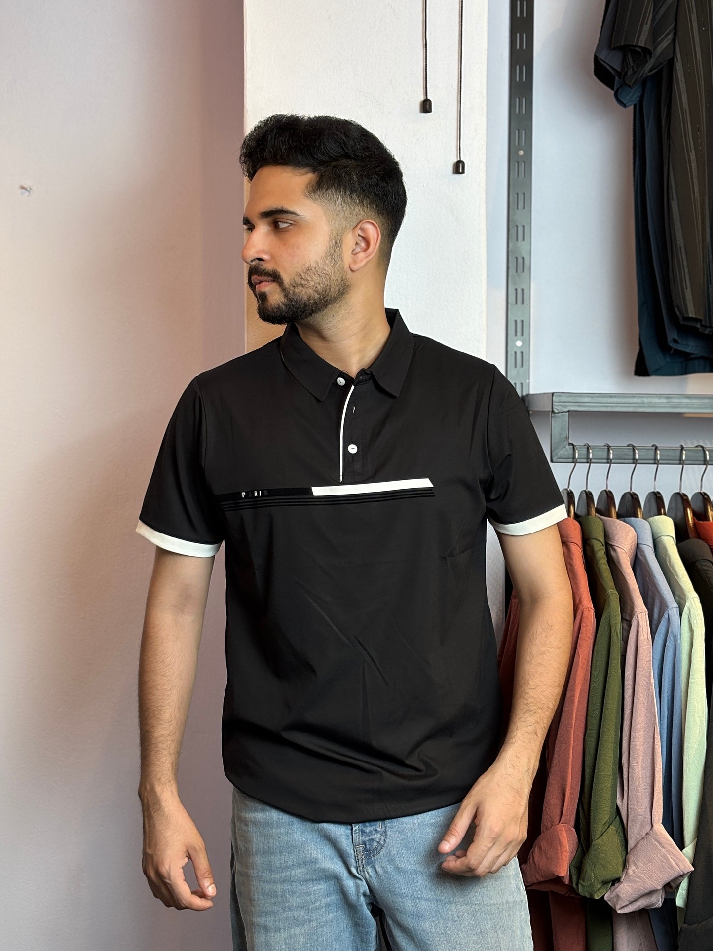 Black Colour Polo T-Shirt |NP