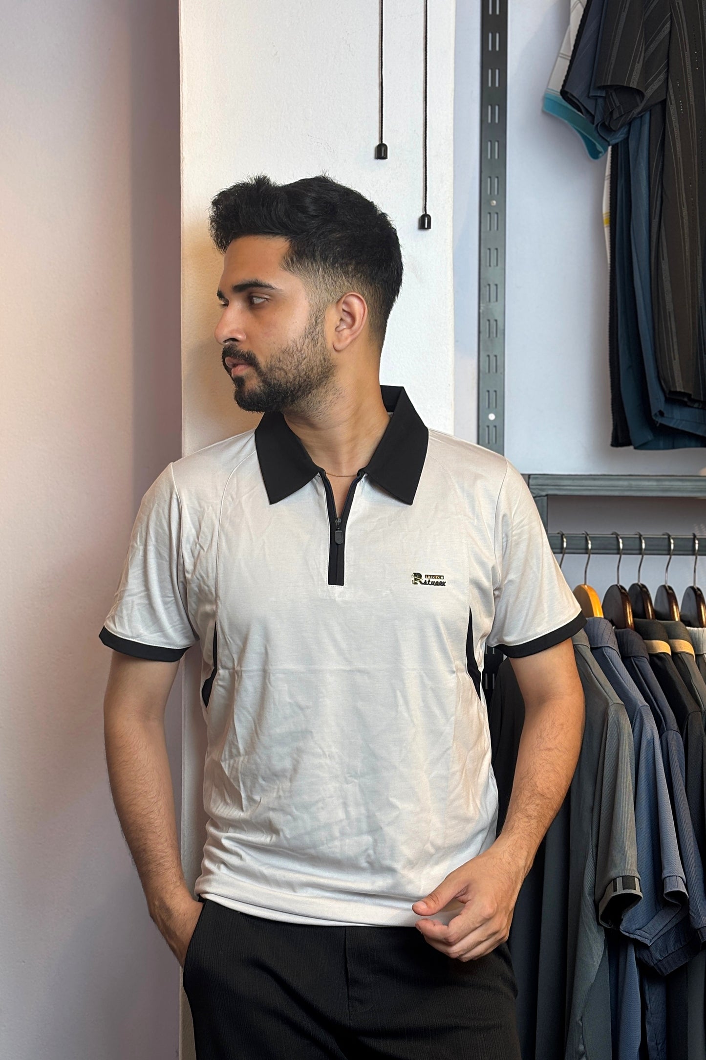 Off White Colour Polo T-Shirt |ZC