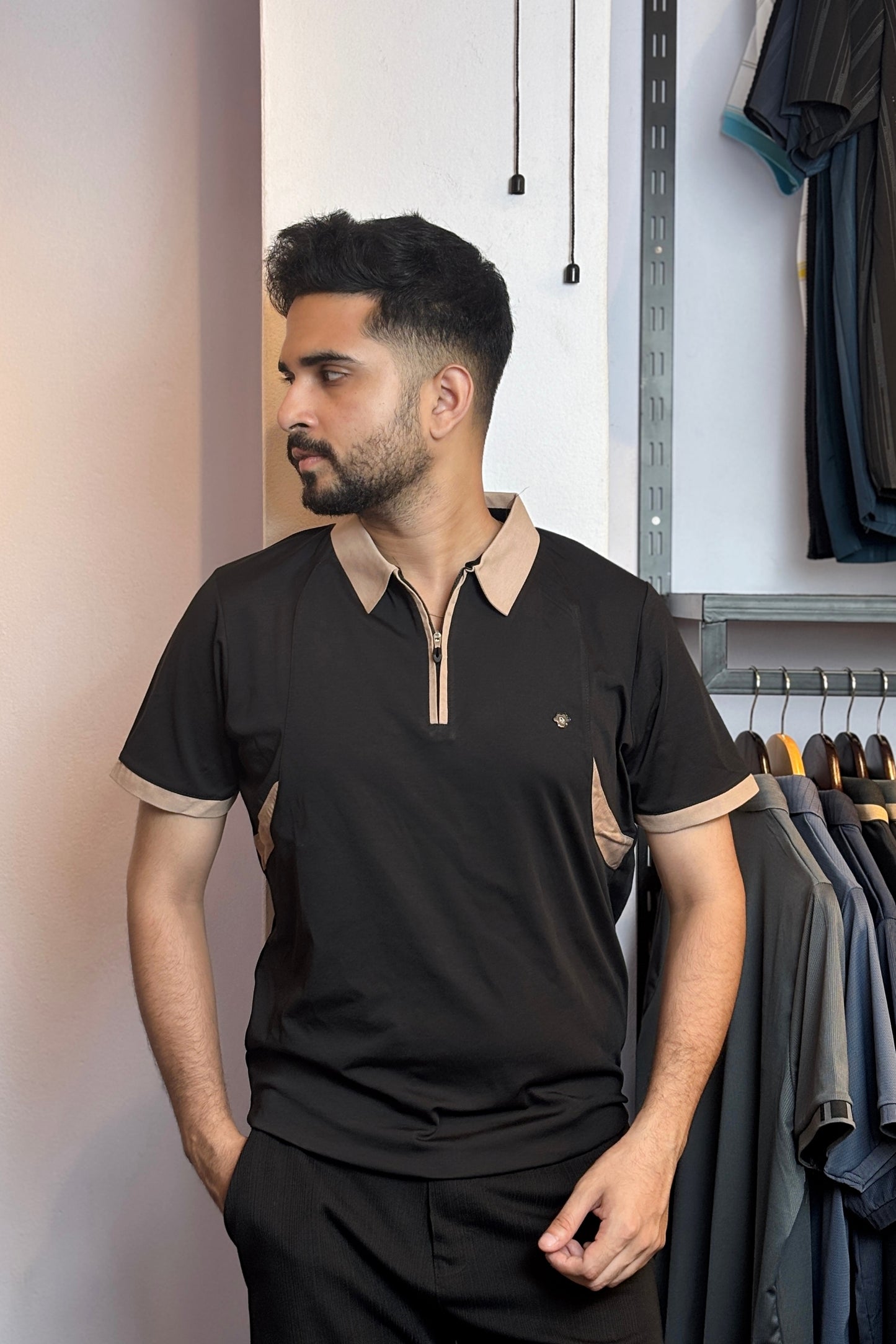 Black Colour Polo T-Shirt |ZC
