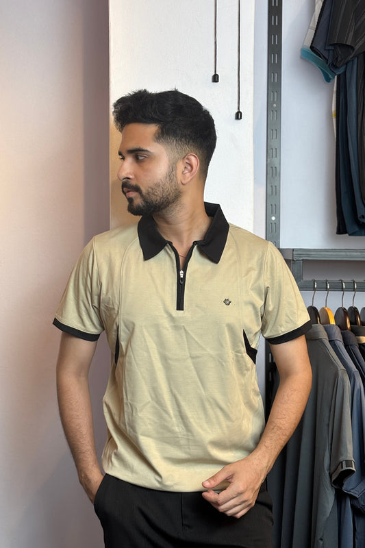 Cream Colour Polo T-Shirt |ZC