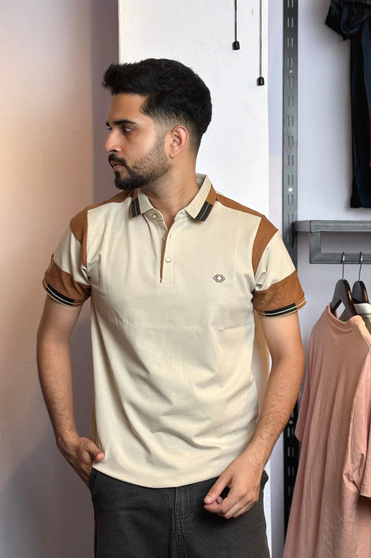 Light Cream Colour Polo T-Shirt |UV
