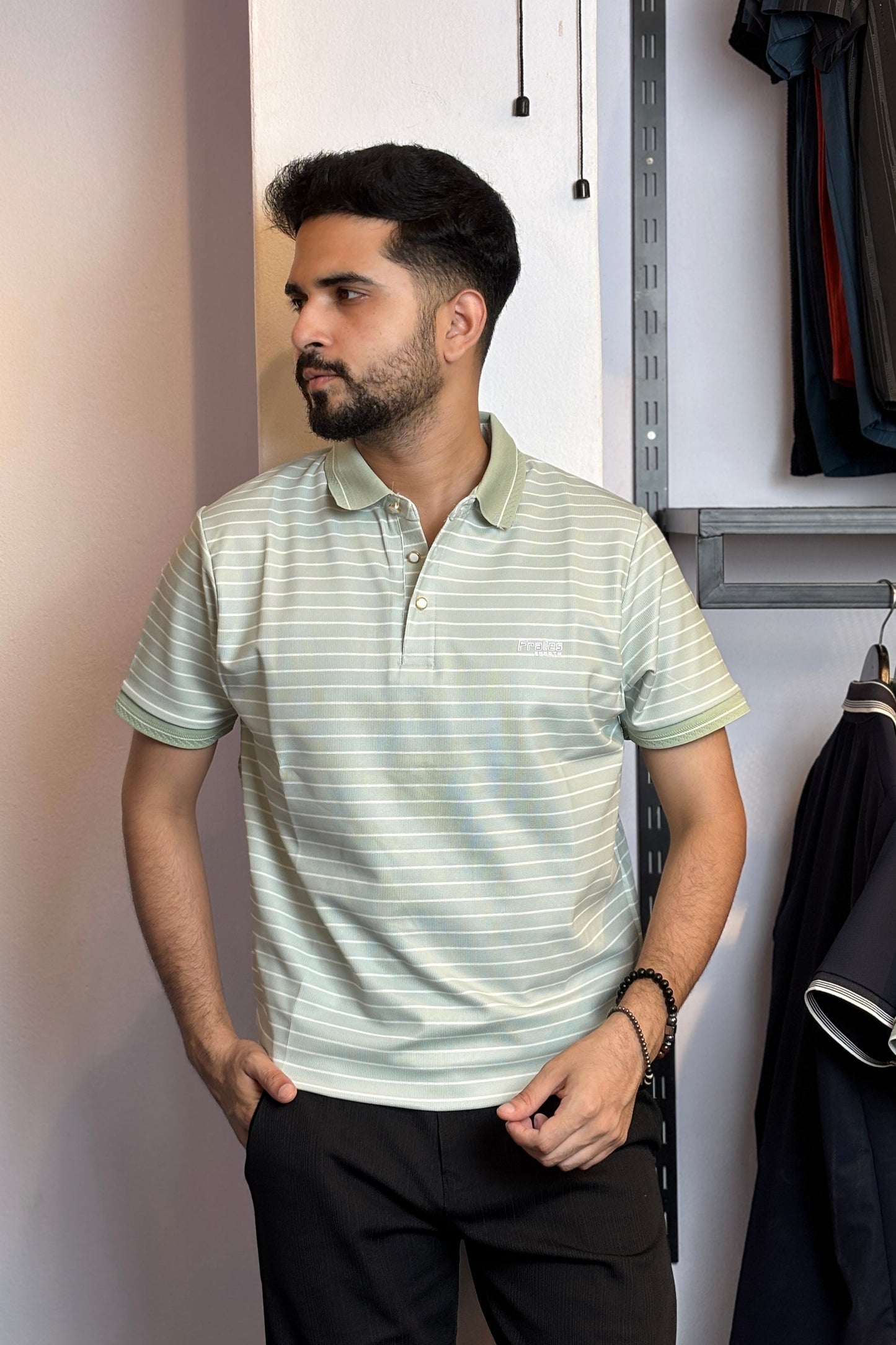 Lemon Colour Stripe Polo T-Shirt |FTS