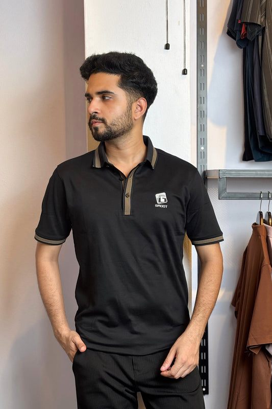 Black Colour Polo T-Shirt |K5S