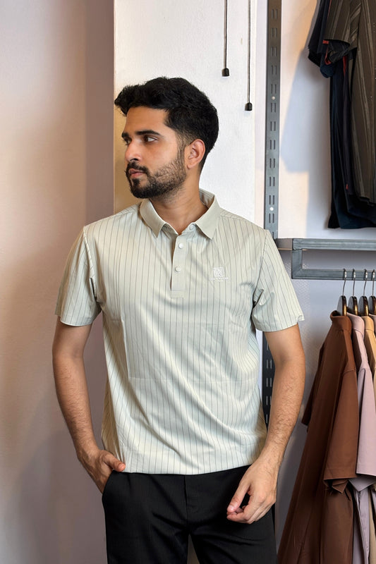 Off-White Colour Polo T-Shirt |LSP