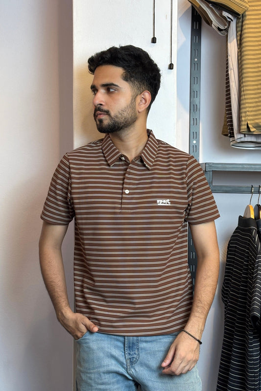 Chocolate Stripe Polo T-Shirt |TDS