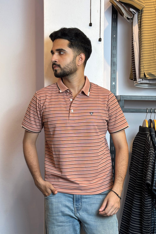 Rose Stripe Polo T-Shirt |WBS