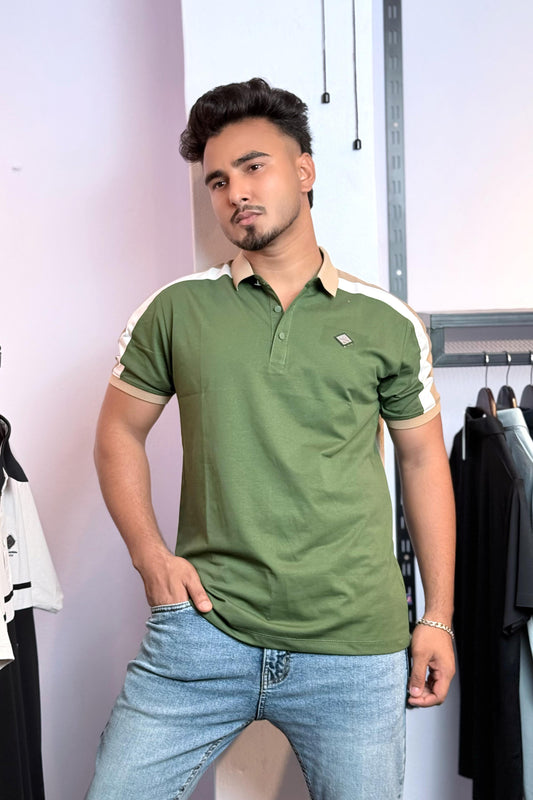 Olive Green Colour Polo T-Shirt |GD