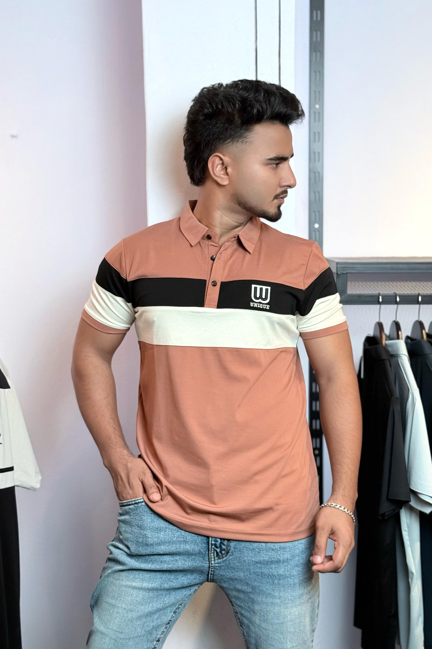 Mided Pink Colour Polo T-Shirt |WC