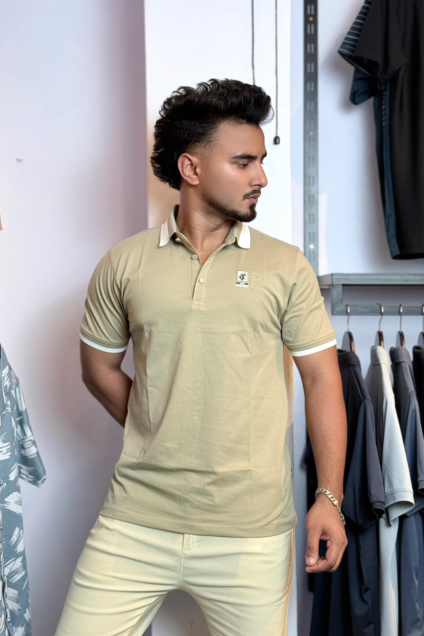 Olive Gray Colour Polo T-Shirt |PSPORT
