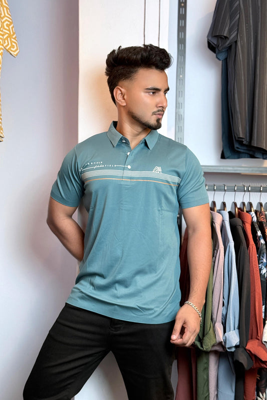 Teal Blue Polo T-Shirt |Evans