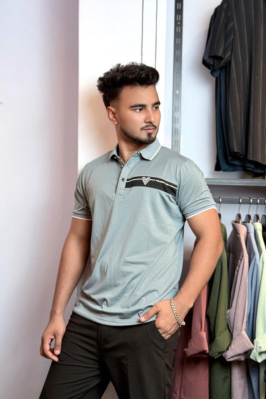 Bule Ash Colour Polo T-Shirt |WV