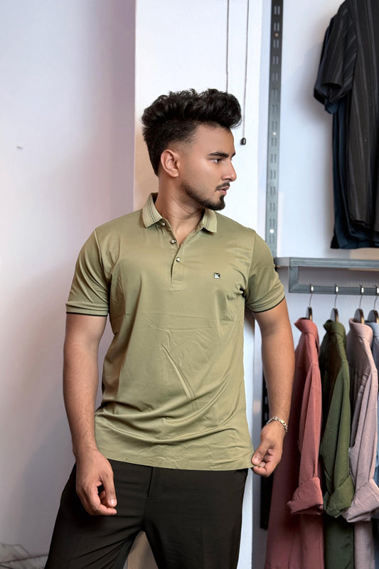 Olive Colour Polo T-Shirt |ZZ