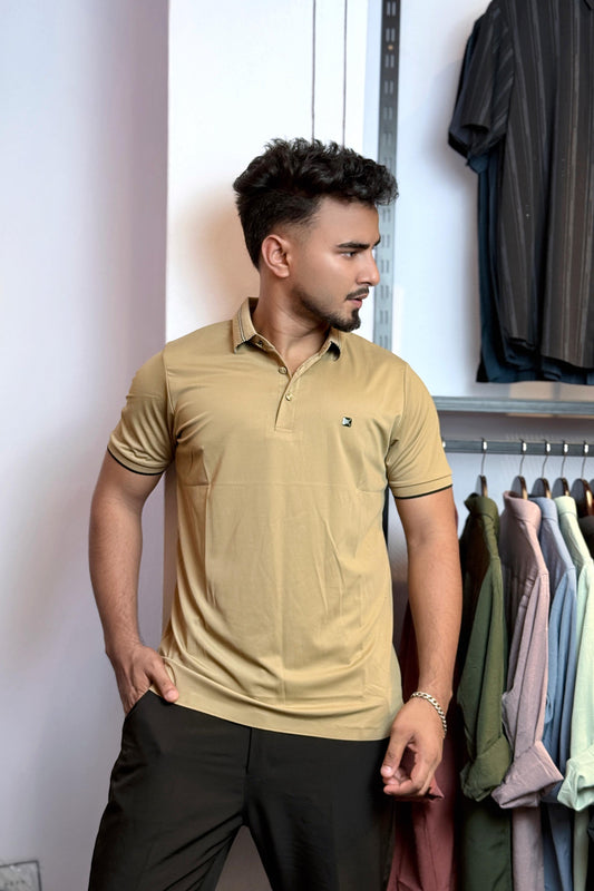 Biscuit Colour Polo T-Shirt |ZZ