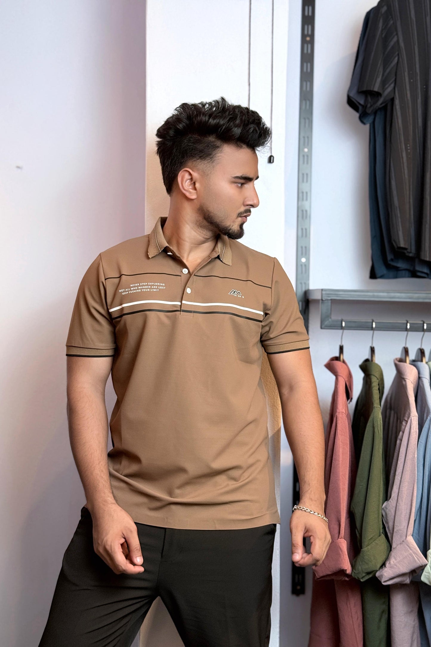 Chocolate Colour Polo T-Shirt |TR