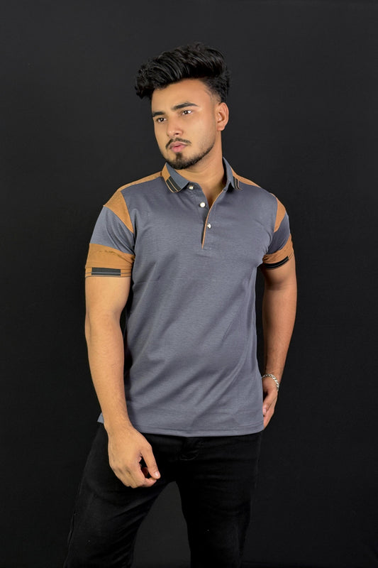 Gray Colour Polo T-Shirt |UV