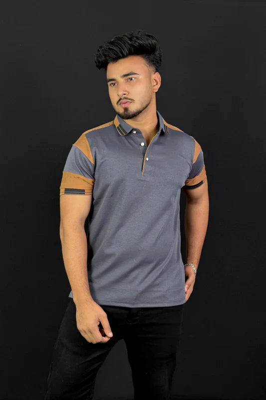 Gray Colour Polo T-Shirt |UV