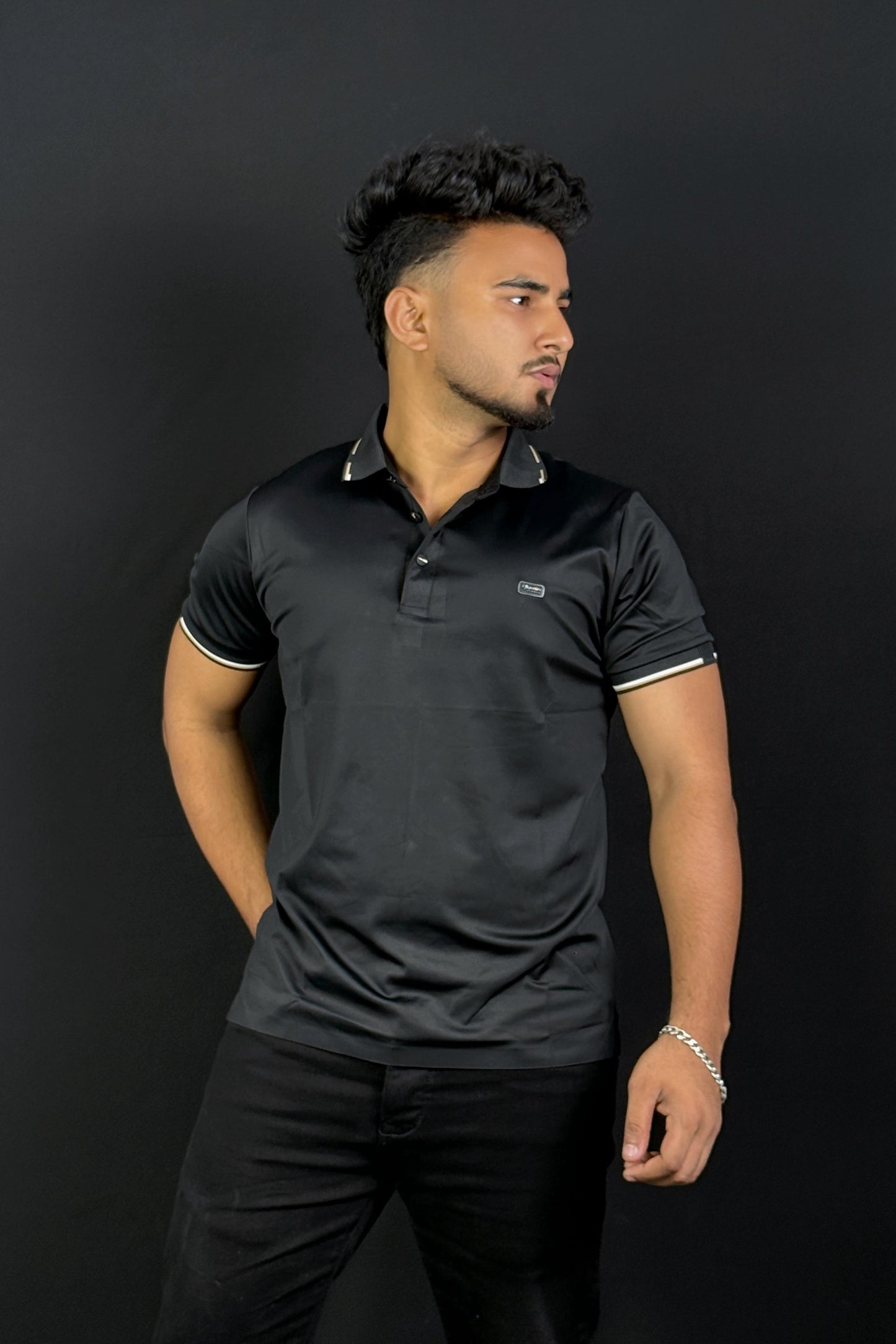 Black Colour Polo T-Shirt |solid