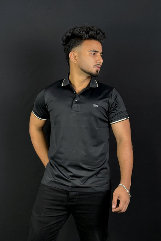 Black Colour Polo T-Shirt |solid
