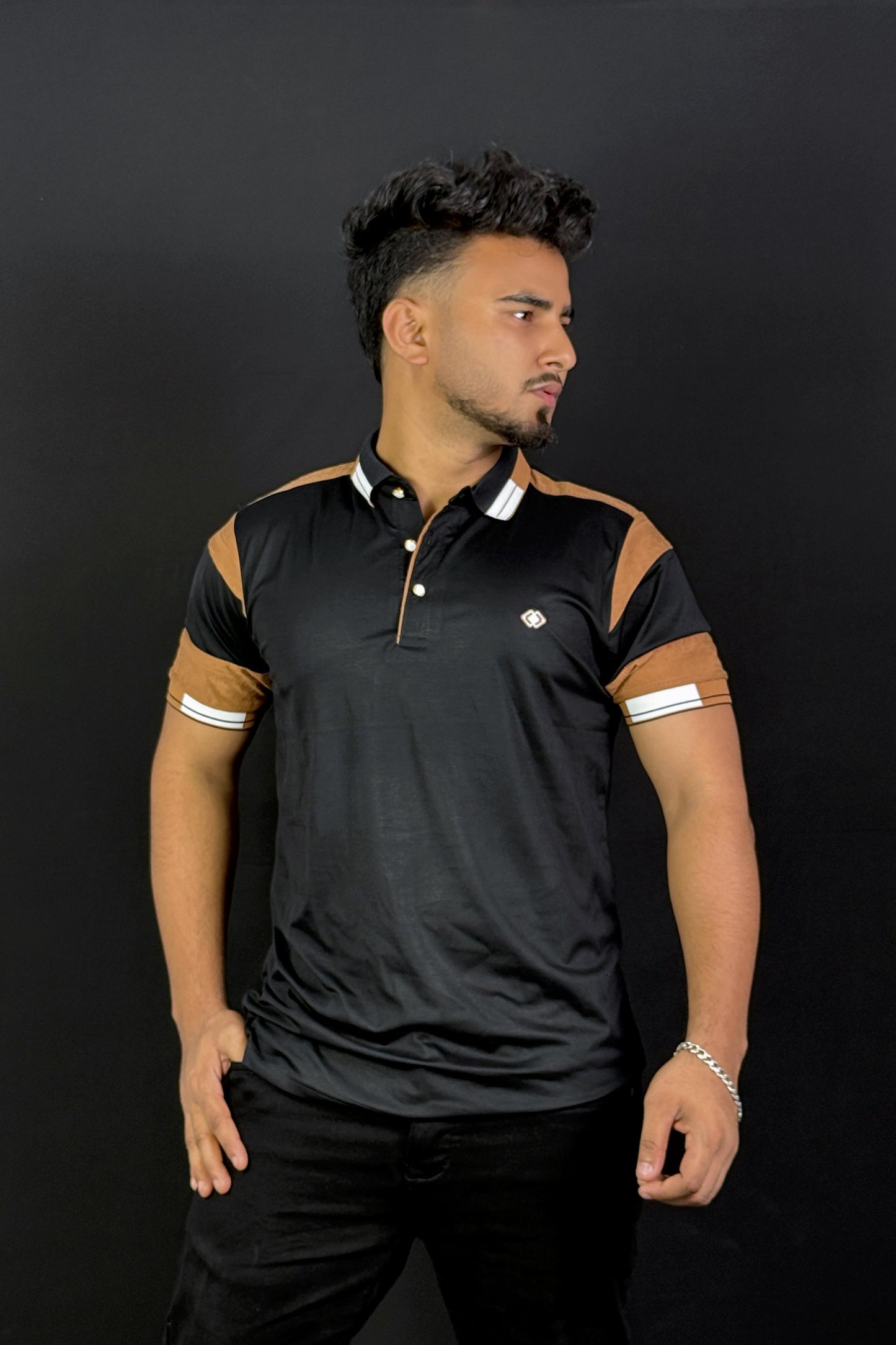 Black Colour Polo T-Shirt |UV