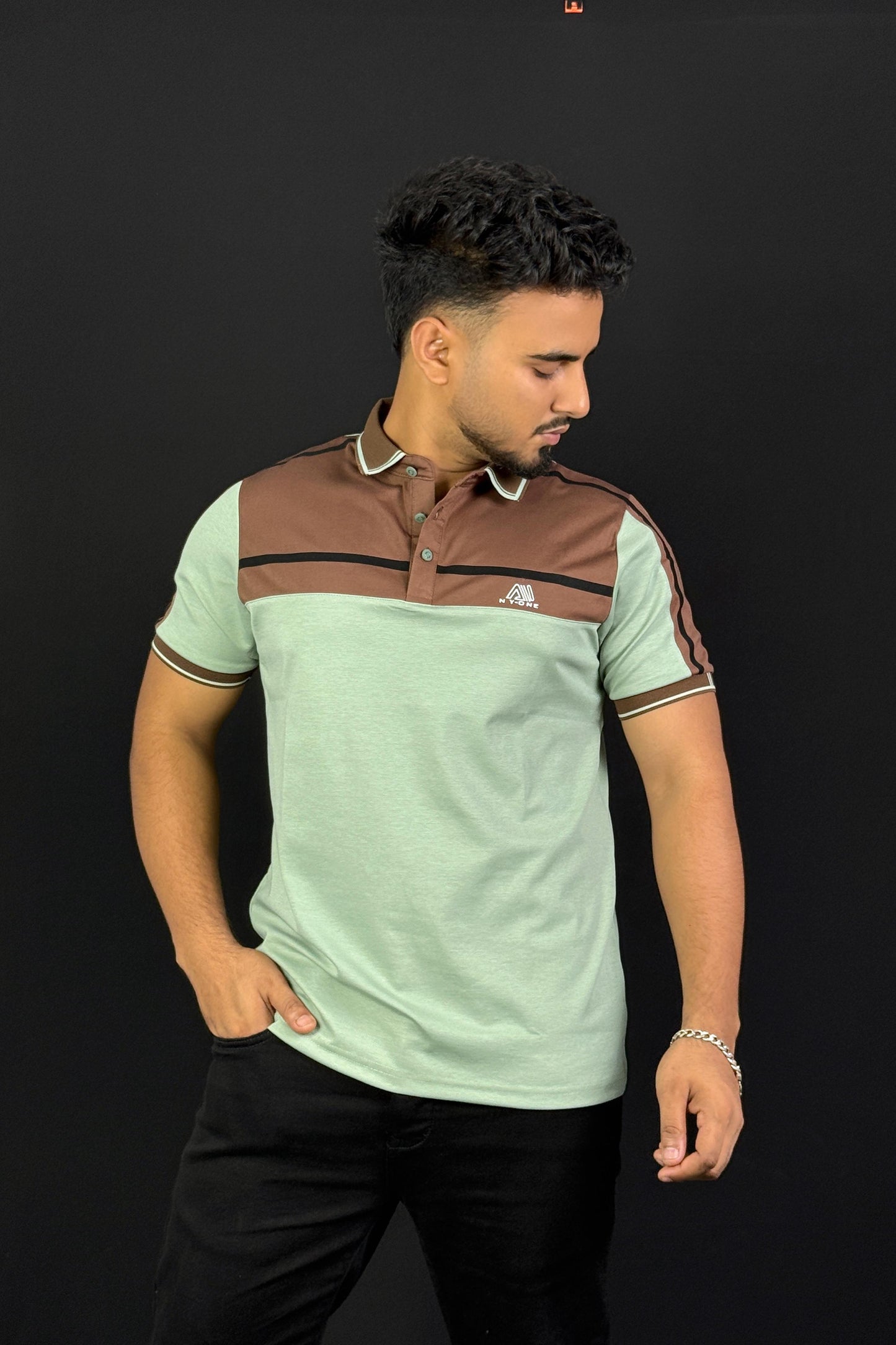 Mint Contrast Polo T-Shirt |Neon