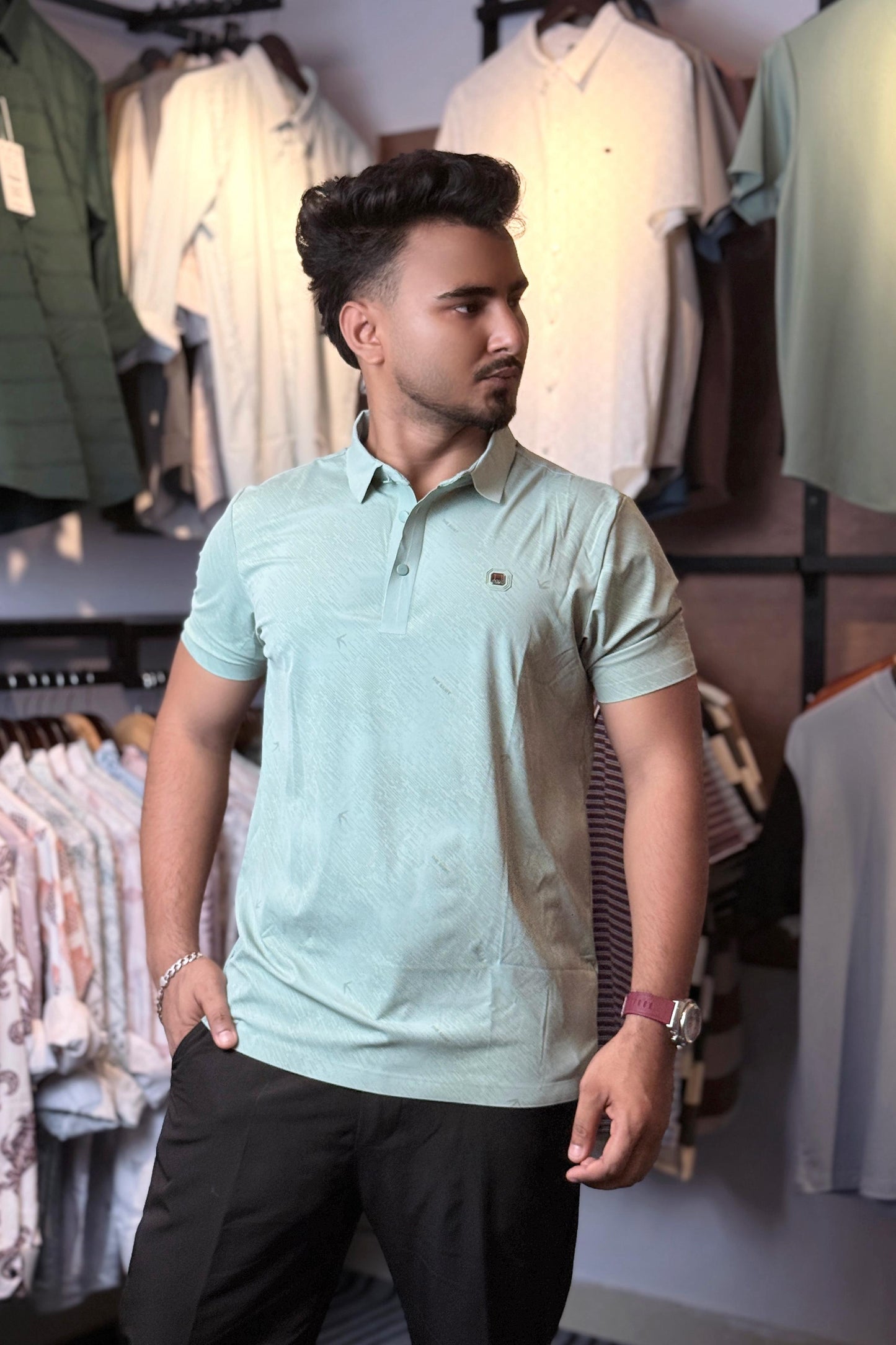 Mint Colour Polo T-Shirt |DBP
