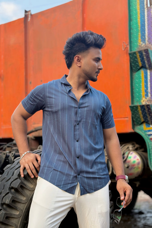 Petrol Colour Half Slevee Shirt
