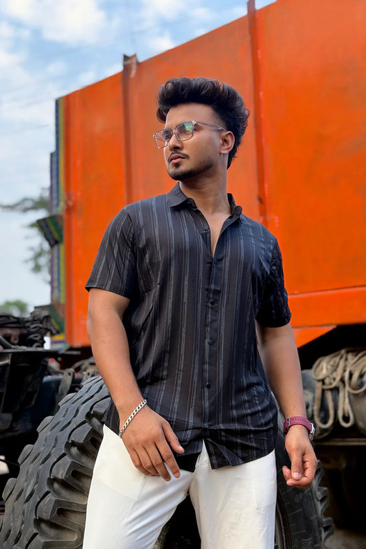 Black Colour Half Slevee Shirt|ed