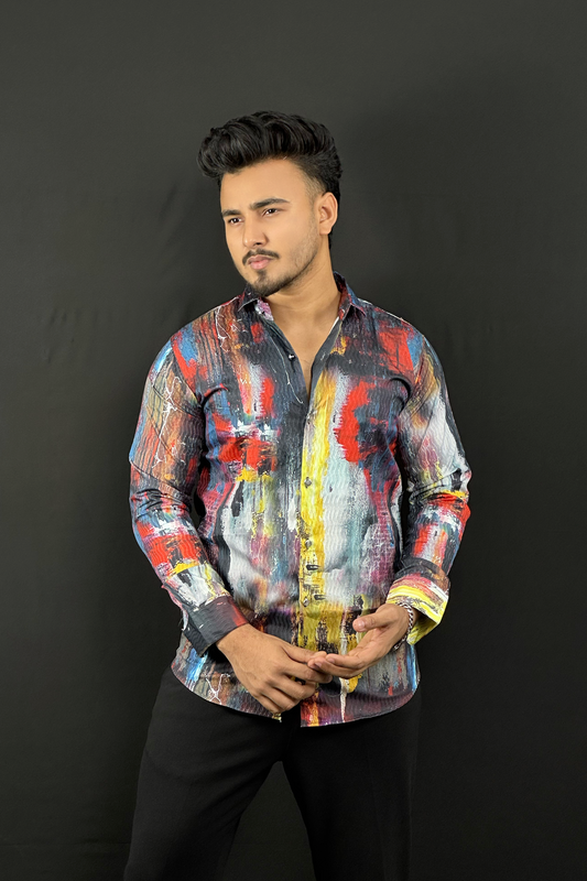 Red Yellow Contrast Shirt